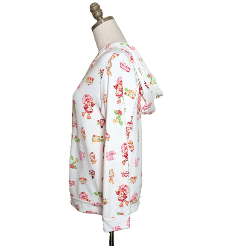 NWT The World of Strawberry Shortcake Full Zip Hoodie Size L Ivory - Picture 4 of 6